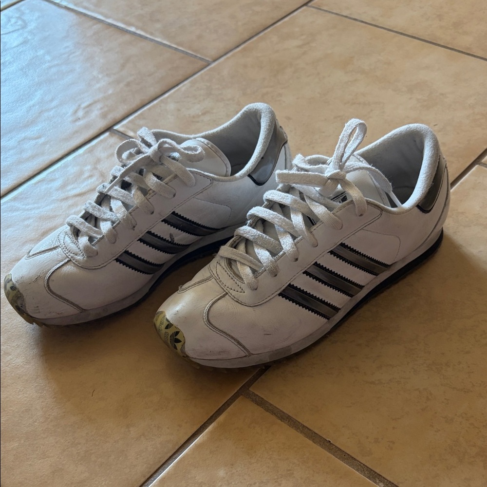 Adidas White and Black Silver women’s Athletic Sneakers